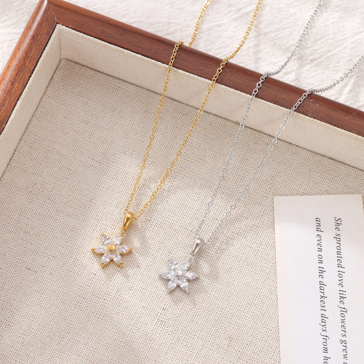 Diamond Sunflower Necklace