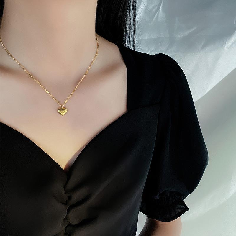 316L Stainless Steel Gold Color Love Heart Necklace