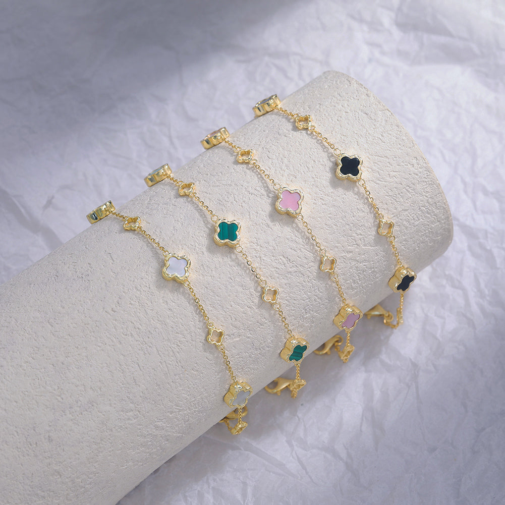 Four Leaf Clover Bracelet 925 Sterling Silver