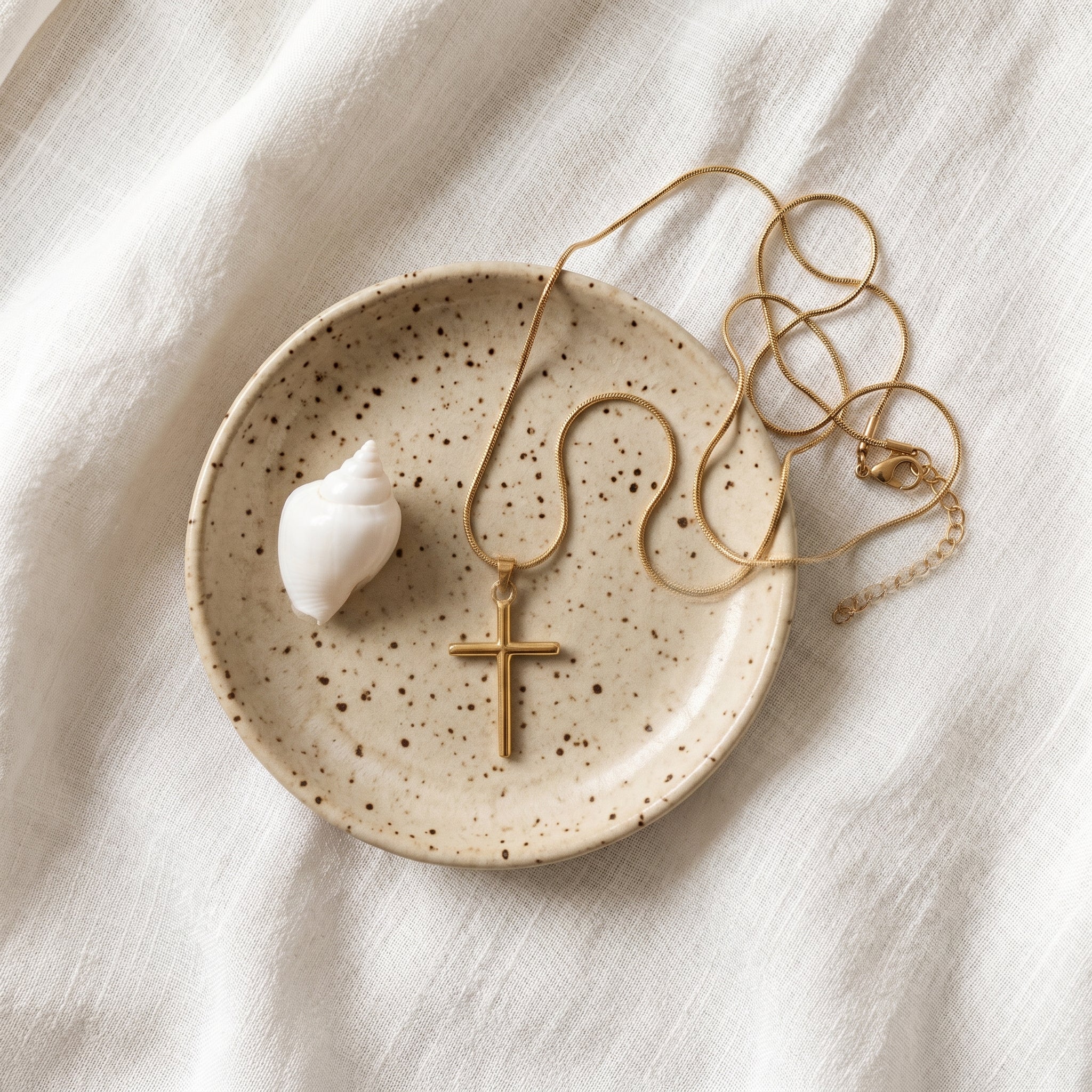 Stainless Steel Gold Cross Necklace Classic Christian Pendant
