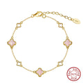 Four Leaf Clover Bracelet 925 Sterling Silver