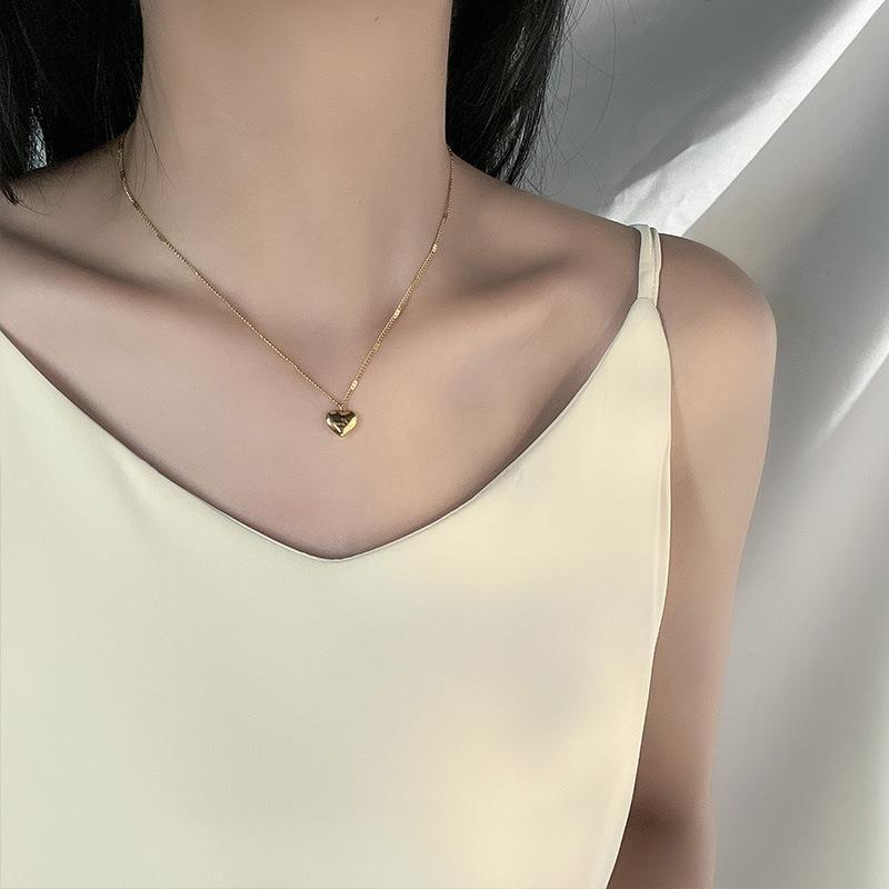 316L Stainless Steel Gold Color Love Heart Necklace