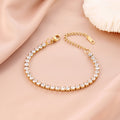 Stainless Steel Shiny Zircon Bracelet Adjustable